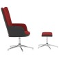 vidaXL Relaxsessel mit Hocker Weinrot Samt und PVC vidaXL Relaxsessel mit Hocker Weinrot Samt und PVC