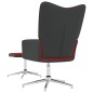 vidaXL Relaxsessel mit Hocker Weinrot Samt und PVC vidaXL Relaxsessel mit Hocker Weinrot Samt und PVC