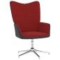 vidaXL Relaxsessel mit Hocker Weinrot Samt und PVC vidaXL Relaxsessel mit Hocker Weinrot Samt und PVC
