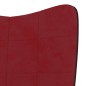 vidaXL Relaxsessel mit Hocker Weinrot Samt und PVC vidaXL Relaxsessel mit Hocker Weinrot Samt und PVC