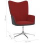 vidaXL Relaxsessel mit Hocker Weinrot Samt und PVC vidaXL Relaxsessel mit Hocker Weinrot Samt und PVC