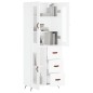 Highboard Weiß 69,5x34x180 cm Holzwerkstoff Highboard Weiß 69,5x34x180 cm Holzwerkstoff
