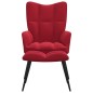 vidaXL Relaxsessel mit Hocker Weinrot Samt vidaXL Relaxsessel mit Hocker Weinrot Samt