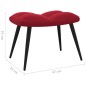 vidaXL Relaxsessel mit Hocker Weinrot Samt vidaXL Relaxsessel mit Hocker Weinrot Samt