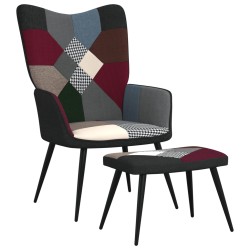 vidaXL Relaxsessel mit Hocker Patchwork Stoff