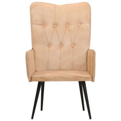vidaXL Ohrensessel Creme Canvas-Material