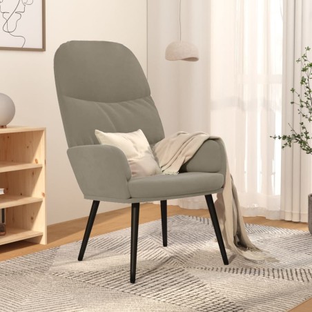 vidaXL Relaxsessel Hellgrau Samt