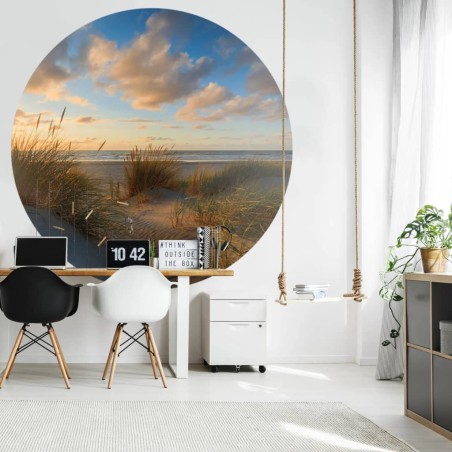 WallArt Fototapete Beachlife Rund 142,5 cm
