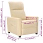 vidaXL Relaxsessel Creme Stoff vidaXL Relaxsessel Creme Stoff