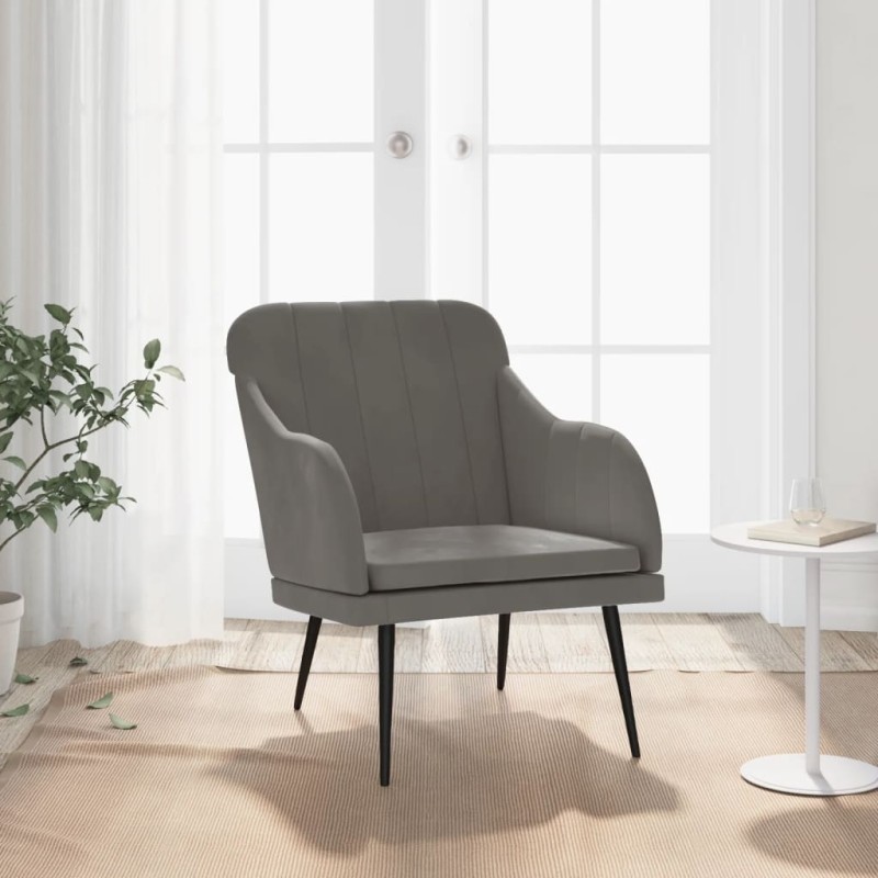 vidaXL Sessel Dunkelgrau 63x76x80 cm Samt vidaXL Sessel Dunkelgrau 63x76x80 cm Samt