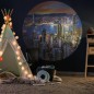 WallArt Fototapete Skyline by Night Rund 142,5 cm WallArt Fototapete Skyline by Night Rund 142,5 cm