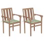 vidaXL Gartenstühle 2 Stk. mit Blattmuster-Kissen Massivholz Teak vidaXL Gartenstühle 2 Stk. mit Blattmuster-Kissen Massivholz Teak
