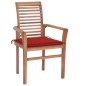 vidaXL Essstühle 8 Stk. mit Roten Kissen Massivholz Teak vidaXL Essstühle 8 Stk. mit Roten Kissen Massivholz Teak