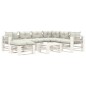vidaXL 8-tlg. Garten-Lounge-Set Paletten mit Kissen in Beige Holz vidaXL 8-tlg. Garten-Lounge-Set Paletten mit Kissen in Beige Holz