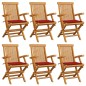 vidaXL Gartenstühle mit Roten Kissen 6 Stk. Massivholz Teak vidaXL Gartenstühle mit Roten Kissen 6 Stk. Massivholz Teak