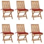 vidaXL Klappbare Gartenstühle mit Kissen 6 Stk. Massivholz Teak vidaXL Klappbare Gartenstühle mit Kissen 6 Stk. Massivholz Teak