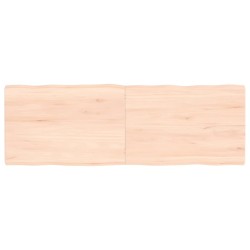 vidaXL Tischplatte 120x40x4 cm Massivholz Eiche Unbehandelt Baumkante