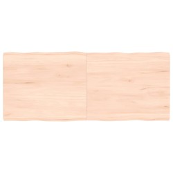 vidaXL Tischplatte 120x50x4 cm Massivholz Eiche Unbehandelt Baumkante