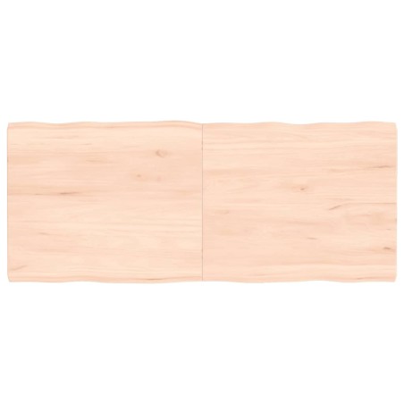 vidaXL Tischplatte 120x50x4 cm Massivholz Eiche Unbehandelt Baumkante