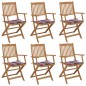 vidaXL Klappbare Gartenstühle 6 Stk. mit Kissen Massivholz Akazie vidaXL Klappbare Gartenstühle 6 Stk. mit Kissen Massivholz Akazie