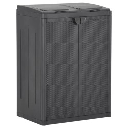 vidaXL Mülleimer mit 2 Türen Schwarz 65x45x88 cm PP   