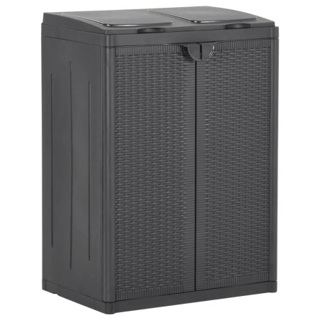 vidaXL Mülleimer mit 2 Türen Schwarz 65x45x88 cm PP   