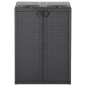 vidaXL Mülleimer mit 2 Türen Schwarz 65x45x88 cm PP vidaXL Mülleimer mit 2 Türen Schwarz 65x45x88 cm PP