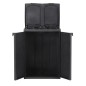 vidaXL Mülleimer mit 2 Türen Schwarz 65x45x88 cm PP vidaXL Mülleimer mit 2 Türen Schwarz 65x45x88 cm PP