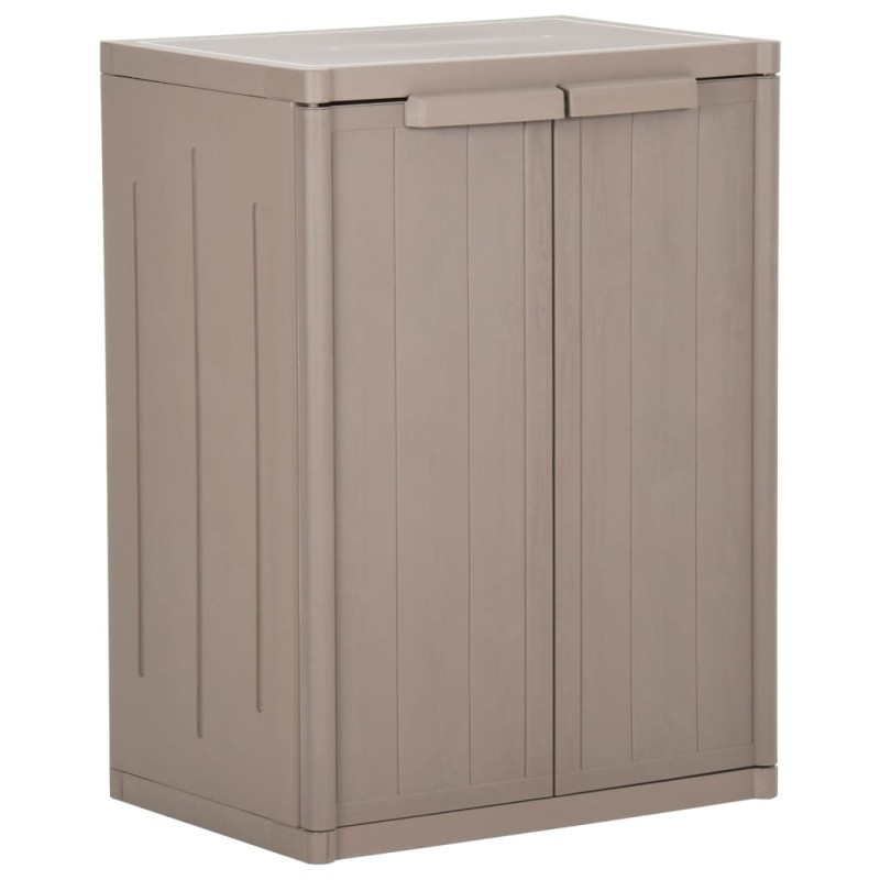 vidaXL Gartenschrank Braun 65x45x88 cm PP Holz-Optik vidaXL Gartenschrank Braun 65x45x88 cm PP Holz-Optik