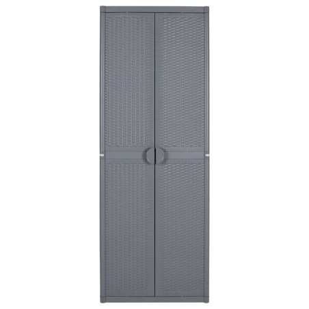 vidaXL Gartenschrank Grau 65x45x172 cm PP Rattan