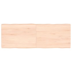 vidaXL Tischplatte 140x50x6 cm Massivholz Eiche Unbehandelt Baumkante