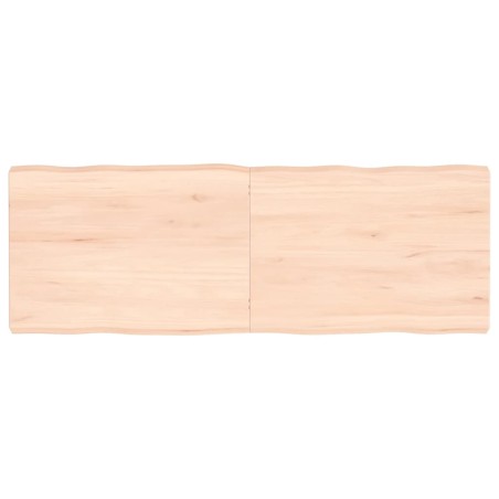 vidaXL Tischplatte 140x50x6 cm Massivholz Eiche Unbehandelt Baumkante