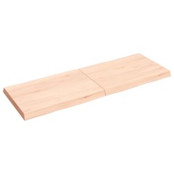 vidaXL Tischplatte 140x50x6 cm Massivholz Eiche Unbehandelt Baumkante