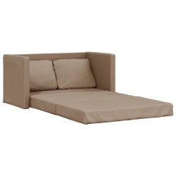 vidaXL Bodensofa mit Schlaffunktion Cappuccino-Braun Kunstleder