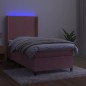 vidaXL Boxspringbett mit Matratze & LED Rosa 80x200 cm Samt vidaXL Boxspringbett mit Matratze & LED Rosa 80x200 cm Samt