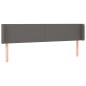 vidaXL LED Kopfteil Grau 203x16x78/88 cm Kunstleder