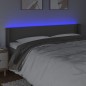 vidaXL LED Kopfteil Grau 203x16x78/88 cm Kunstleder