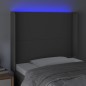 vidaXL LED Kopfteil Grau 103x16x118/128 cm Kunstleder
