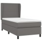 vidaXL Boxspringbett mit Matratze Grau 100x200 cm Kunstleder vidaXL Boxspringbett mit Matratze Grau 100x200 cm Kunstleder