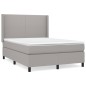 vidaXL Boxspringbett mit Matratze Hellgrau 140x190 cm Stoff vidaXL Boxspringbett mit Matratze Hellgrau 140x190 cm Stoff