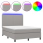vidaXL Boxspringbett mit Matratze & LED Hellgrau 140x190 cm Stoff vidaXL Boxspringbett mit Matratze & LED Hellgrau 140x190 cm Stoff