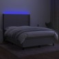 vidaXL Boxspringbett mit Matratze & LED Hellgrau 140x200 cm Stoff vidaXL Boxspringbett mit Matratze & LED Hellgrau 140x200 cm Stoff