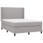 vidaXL Boxspringbett mit Matratze & LED Hellgrau 140x200 cm Stoff vidaXL Boxspringbett mit Matratze & LED Hellgrau 140x200 cm Stoff