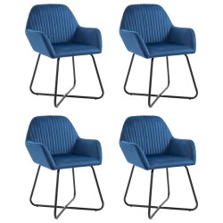 vidaXL Esszimmerstühle 4 Stk. Blau Samt