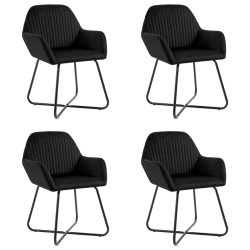 vidaXL Esszimmerstühle 4 Stk. Schwarz Samt