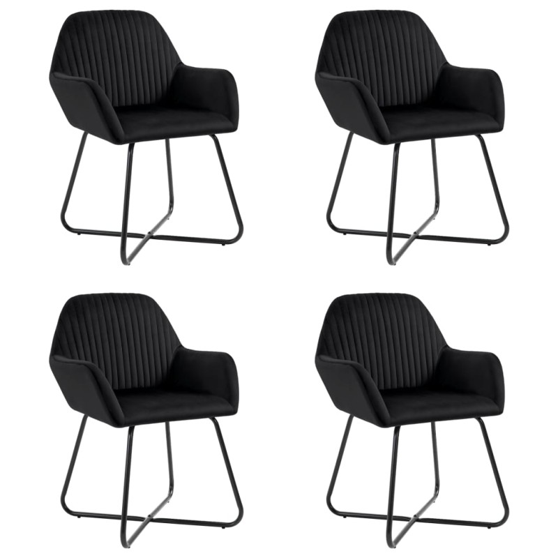 vidaXL Esszimmerstühle 4 Stk. Schwarz Samt vidaXL Esszimmerstühle 4 Stk. Schwarz Samt