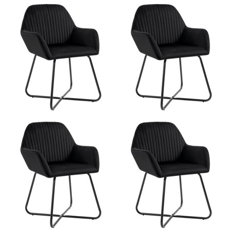 vidaXL Esszimmerstühle 4 Stk. Schwarz Samt