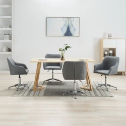 vidaXL Esszimmerstühle Drehbar 4 Stk. Hellgrau Stoff