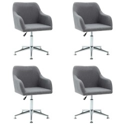 vidaXL Esszimmerstühle Drehbar 4 Stk. Hellgrau Stoff