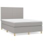 vidaXL Boxspringbett mit Matratze Hellgrau 140x190 cm Stoff vidaXL Boxspringbett mit Matratze Hellgrau 140x190 cm Stoff